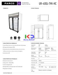 Exhibidor De 2 Puerta Farco Ur-40gl Inverver, 40 Pies Cubicos