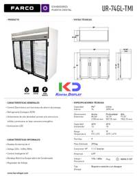 Exhibidor Farco De 3 Puertas Ur-74gl Inverter, 74 Pies Cubic