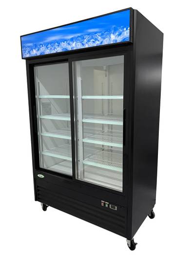 Exhibidor Vertical de Puertas Deslizables 45.50Modelo VR-PD-54-32-80-N Marca Inverfresh