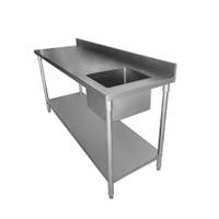 Fregadero En Acero Inox Con Base 182.90Cm Largo*76.20Cm Profundidad *88.90Cm Altura
