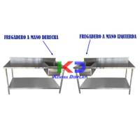 Fregadero En Acero Inox Con Base 182.90Cm Largo*76.20Cm Profundidad *88.90Cm Altura