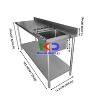 Fregadero En Acero Inox Con Base 182.90Cm Largo*76.20Cm Profundidad *88.90Cm Altura