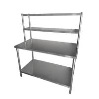 Mesa en Acero Inoxidable con Repisa Doble 152.40Cm largo x 76.20Cm Profundidad x 88.90Cm altura