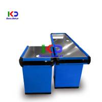 Mueble De Caja (Check Out) Tipo L 170cm de largo Azul