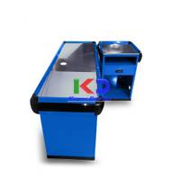 Mueble De Caja (Check Out) Tipo L 170cm de largo Azul