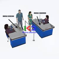 Mueble de caja Estilo C con borde de aluminio-Azul