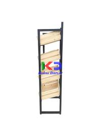 Mueble de Frutas y Vegeta 4 Niv. Canastos Madera 600*400*1600