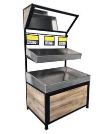 Mueble Vegetales en Acero Inoxidable de Pared con Espejo 2 Niveles 120L*80P1*50P2*220A